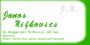 janos mifkovics business card